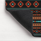 Tapis De Souris Aztec Rusts Turquoise Noir Motifs mélangés Motif (Coin)