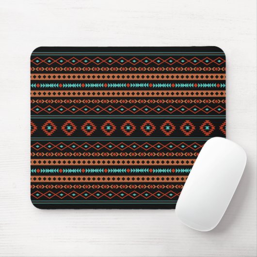 Tapis De Souris Aztec Rusts Turquoise Noir Motifs mélangés Motif (Avec souris)