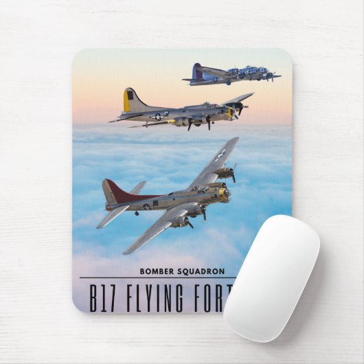 Tapis De Souris B-17 SQUADRON BOMBRE FORTERESSE volant (Avec souris)