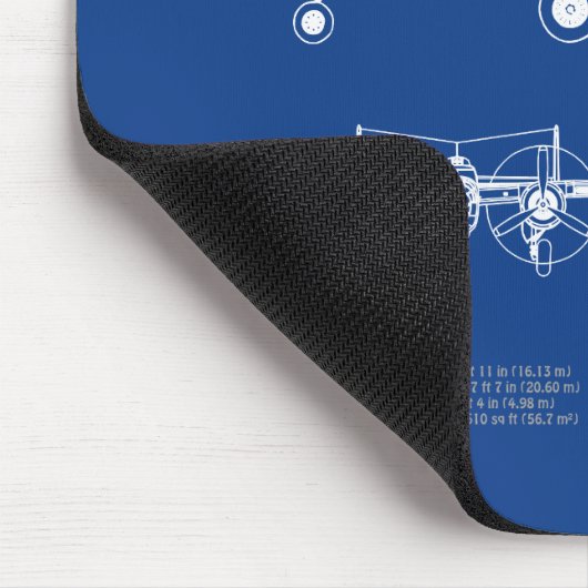 Tapis De Souris B-25B Mitchell Doolittle - Plan d'avion AD (Coin)