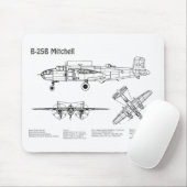 Tapis De Souris B-25B Mitchell Doolittle - Plan d'avion BD (Avec souris)