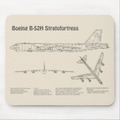 Tapis De Souris B-52 Stratoforteresse - Plan directeur de l'avion  (Devant)