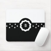 Tapis De Souris B :: Mousepad noir et blanc émaillé de monogramme (Avec souris)