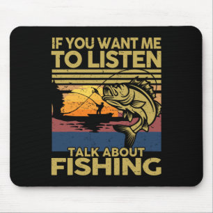 Tapis De Souris B Papa Si Tu Veux Que J'Écoute Parler De Pêche...