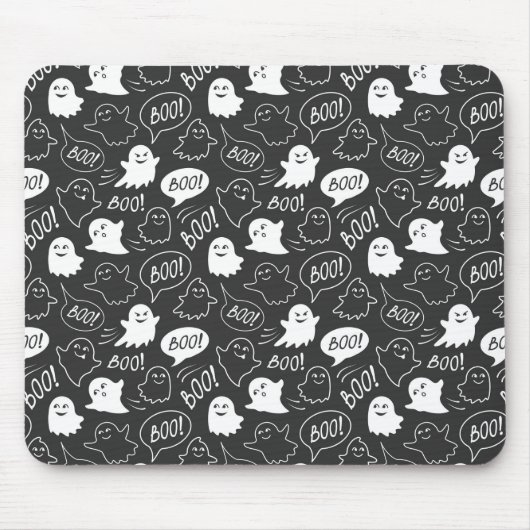 Tapis De Souris B&W Cute Doodle Halloween Motif (Devant)