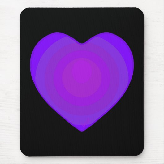 Tapis De Souris B&W Purple Hearts Beating (Devant)