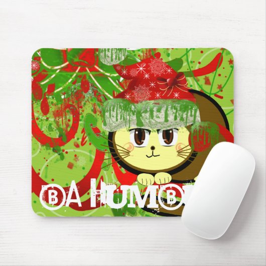 Tapis De Souris Ba Humbug Cat - Customisé (Avec souris)