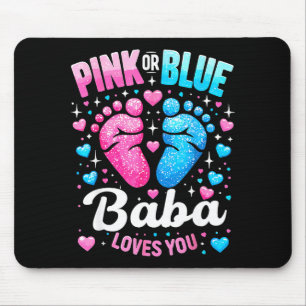Tapis De Souris Baba rose ou bleu adore la fête de révélation du s