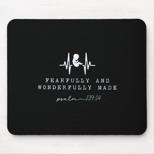 Tapis De Souris Baby Announcement Fearfully And Wonderfully Made, (Devant)