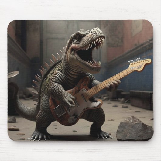 Tapis De Souris Baby Dino avec guitare (Devant)