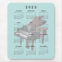 Baby Grand Piano Design 2025 Calendrier Mousepad