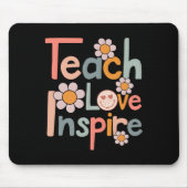 Tapis De Souris Back to School Teach Love Inspire Retro Teachers (Devant)