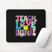 Tapis De Souris Back to School Teach Love Inspire Retro Teachers (Avec souris)