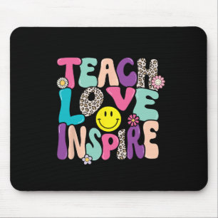 Tapis De Souris Back to School Teach Love Inspire Retro Teachers