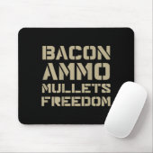 Tapis De Souris Bacon Ammo Mullets Liberté (au dos) (Avec souris)