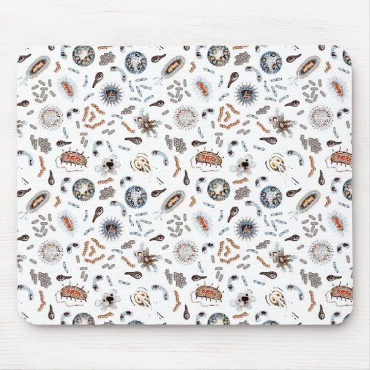 Tapis De Souris Bactéries et motif de virus (Devant)