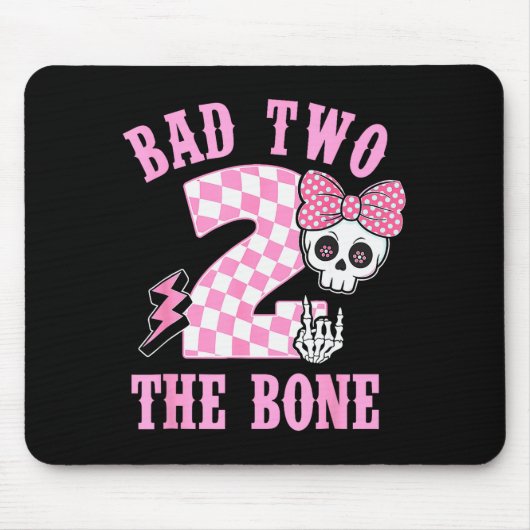 Tapis De Souris Bad Two The Bone Birthday 2 Years Old Nk Checkered (Devant)