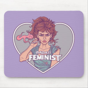 Tapis De Souris BADASS FÉMINISTE, dessin animé