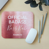Tapis De Souris Badass officiel Boss Babe Rose métallique Nom Or