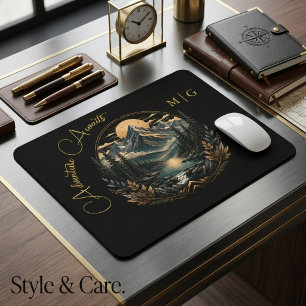 Tapis De Souris Badge personnalisé de l'aventure du lac de montagn