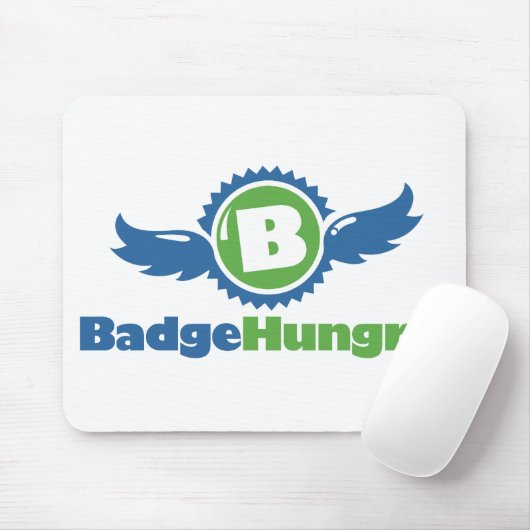 Tapis De Souris BadgeHungry blanc Mousepad (Avec souris)