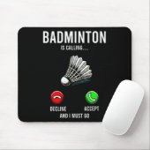 Tapis De Souris Badminton Appelle Shutter Lover Player Coach Gr (Avec souris)