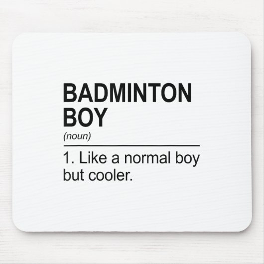 Tapis De Souris Badminton Boy Noun Definition Shuttle Badminton Pl (Devant)