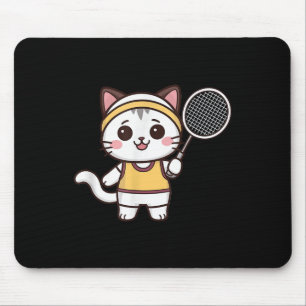 Tapis De Souris Badminton Chat Drôle Femmes Filles Joueuse de Badm