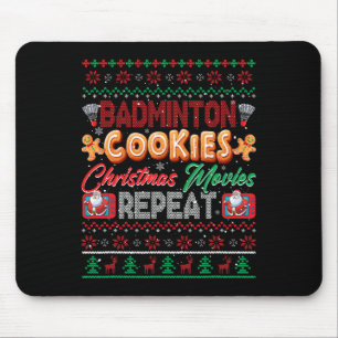 Tapis De Souris Badminton Cookies Cinéma de Noël Répéter le pull