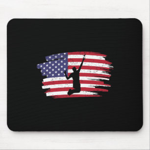 Tapis De Souris Badminton de drapeau américain Vintage rétro 4 jui