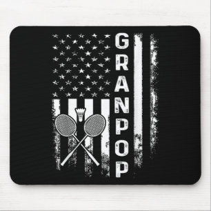Tapis De Souris Badminton Granpop American Flag Vintage Christmas