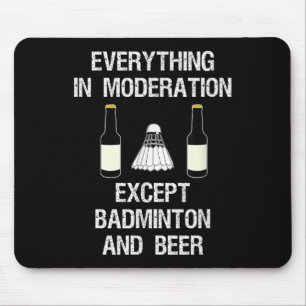 Tapis De Souris Badminton - Joueur de badminton drôle et bière