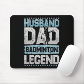Tapis De Souris Badminton Legends Retro Shuttle Hommes's Badminto (Avec souris)
