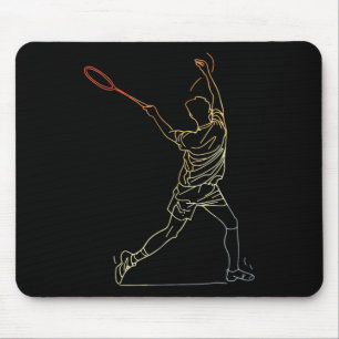 Tapis De Souris Badminton Linie Art Indoor Sports