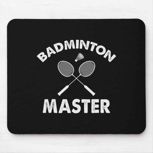 Tapis De Souris Badminton Master Funny Badminton Player Shuttle Ra (Devant)