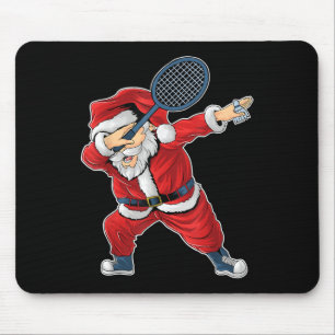 Tapis De Souris Badminton Noël Santa Claus Dabbing Avec Volant