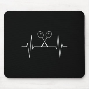 Tapis De Souris Badminton Racket Heartbeat Joueur Badminton, Arrêt