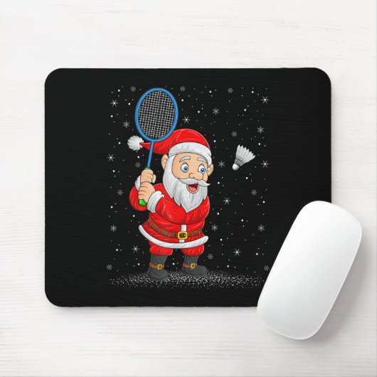 Tapis De Souris Badminton Sports Santa Claus Playing Badminton Chr (Avec souris)
