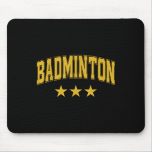 Tapis De Souris Badminton Toutes Étoiles Jaunes Clic Rétro Univers