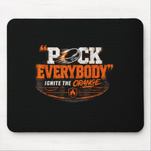 Tapis De Souris Bagarreur de hockey orange
