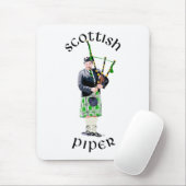 Tapis De Souris Bagpiper de gentillesse dans Green Kilt (Avec souris)
