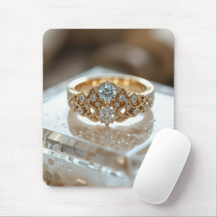 Tapis De Souris bague diamant or scintillant