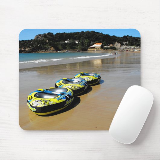 Tapis De Souris Baie de St Brelade à marée basse (Avec souris)