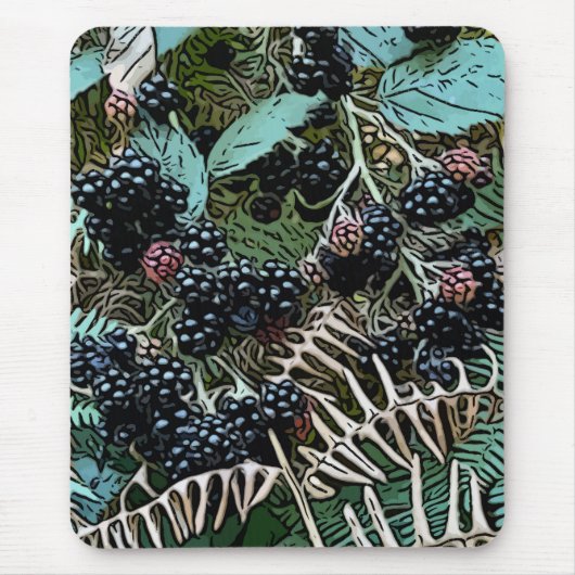 Tapis De Souris Baies noires sur la vigne (Devant)