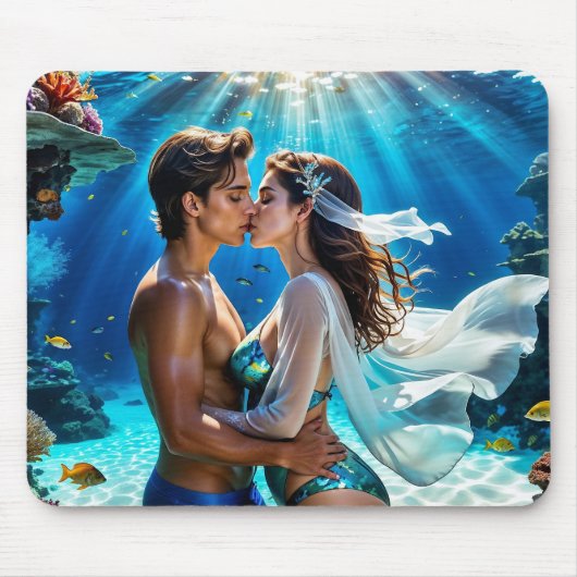 Tapis De Souris Baiser des amants sous-marins (Devant)