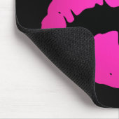 Tapis De Souris Baiser noir et rose chaud Ombre Lipstick (Coin)