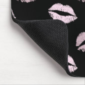 Tapis De Souris Baisers Rose Argenté (Coin)