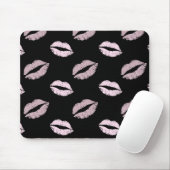 Tapis De Souris Baisers Rose Argenté (Avec souris)