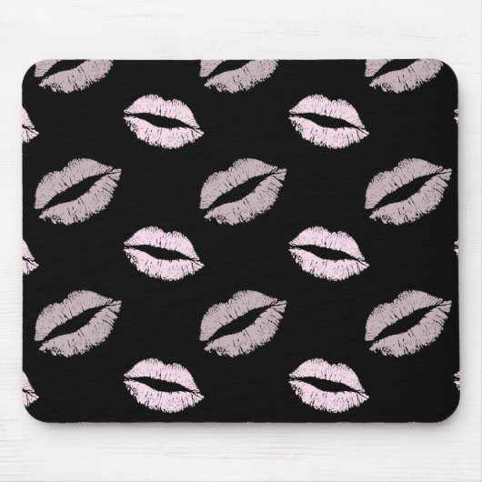 Tapis De Souris Baisers Rose Argenté (Devant)