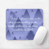 Tapis De Souris Baisses bleues de pluie avec la citation Mousepad (Avec souris)